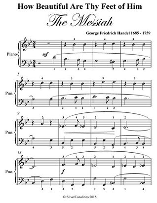 Full Download How Beautiful Are the Feet of Him Easy Piano Sheet Music - Georg Friedrich Händel | PDF