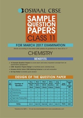 Full Download Oswaal CBSE Sample Question Papers for Class 11 Chemistry (for 2017 Exams) - Panel of Experts file in PDF