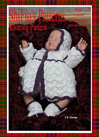 Download knitting pattern - KP320 - baby matinee jacket, hat, booties, 0-3mths - UK terminology - ShiFio Patterns file in PDF