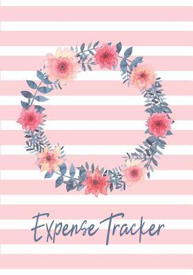 Download Expense Tracker: Pink Stripes Watercolor Wreath Daily Expense Money Management Logbook - Amber Gray Stationery file in ePub