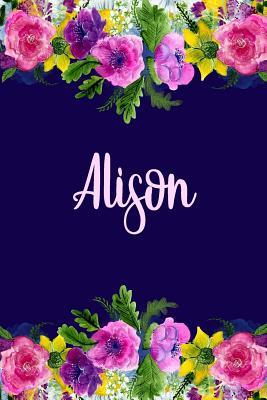 Read Online Alison: Personalized Name Pink Floral Design Matte Soft Cover Notebook Journal to Write In. 120 Blank Lined Pages -  | ePub