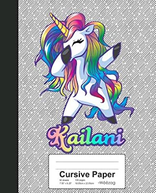 Download Cursive Paper: KAILANI Unicorn Rainbow Notebook -  | ePub